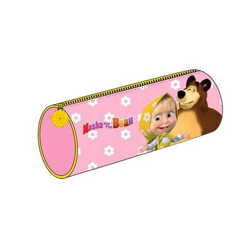 Picture of Masha & the Bear Pencil Case Pink Yellow